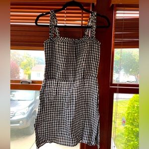 Reformation Black and White Gingham Mini Dress